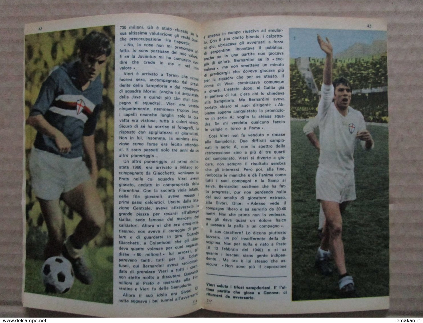 # IL MONELLO N 28  / 1969 ARTICOLO ROBERTO VIERI SAMPDORIA - Primeras Ediciones