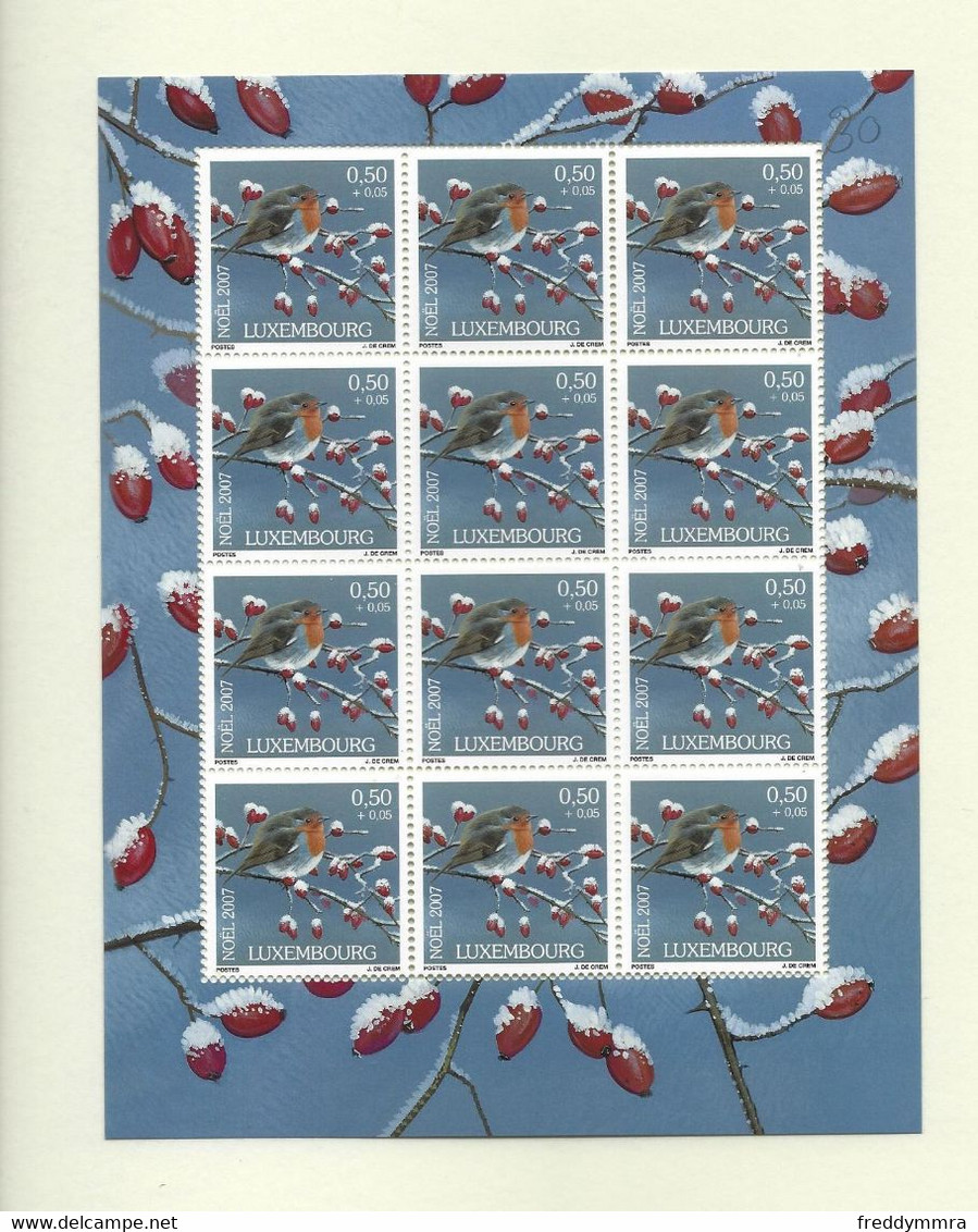 Luxembourg: Y & T-  1720   Timbres De Noël 2007 En Feuille Complète ** - Volledige Vellen