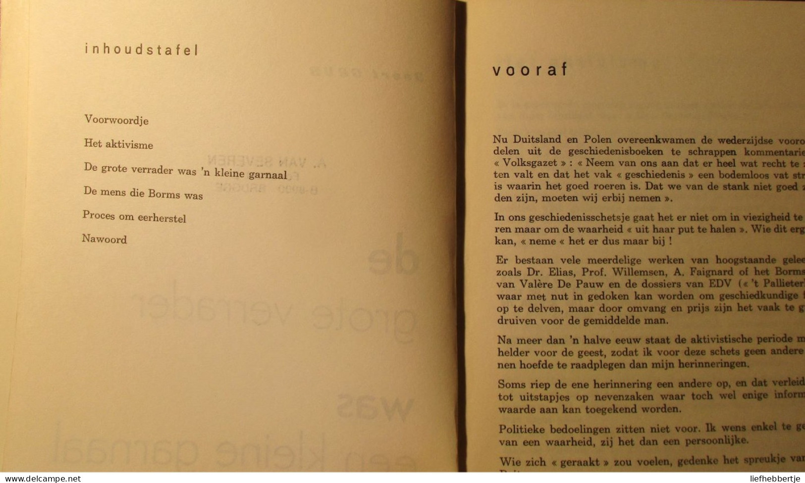 De Grote Verrader Was Een Kleine Garnaal - 1973 - Dr G. Grub - Over August Borms - Vlaamse Beweging - War 1914-18