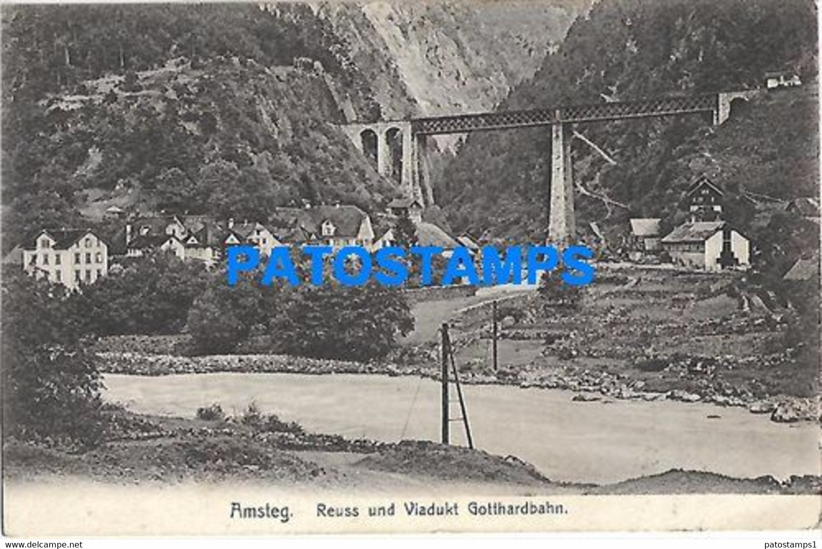 147976 SWITZERLAND AMSTEG VIADUCT GOTTHARD RAILWAY POSTAL POSTCARD - Steg