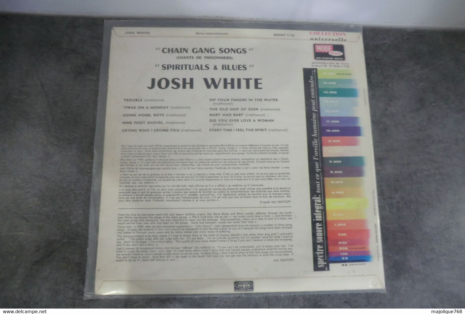 Disque - Josh White - Chain Gang Songs ( Chants De Prisonniers) Spirituals & Blues - Mode Disque MDINT 7 122 - France - Blues