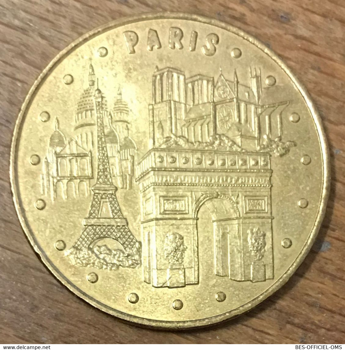 75001 TOUR EIFFEL ARC DE TRIOMPHE NOTRE DAME PARIS MONUMENTS 2006 S MÉDAILLE MONNAIE DE PARIS JETON MEDALS TOKENS COINS - 2006