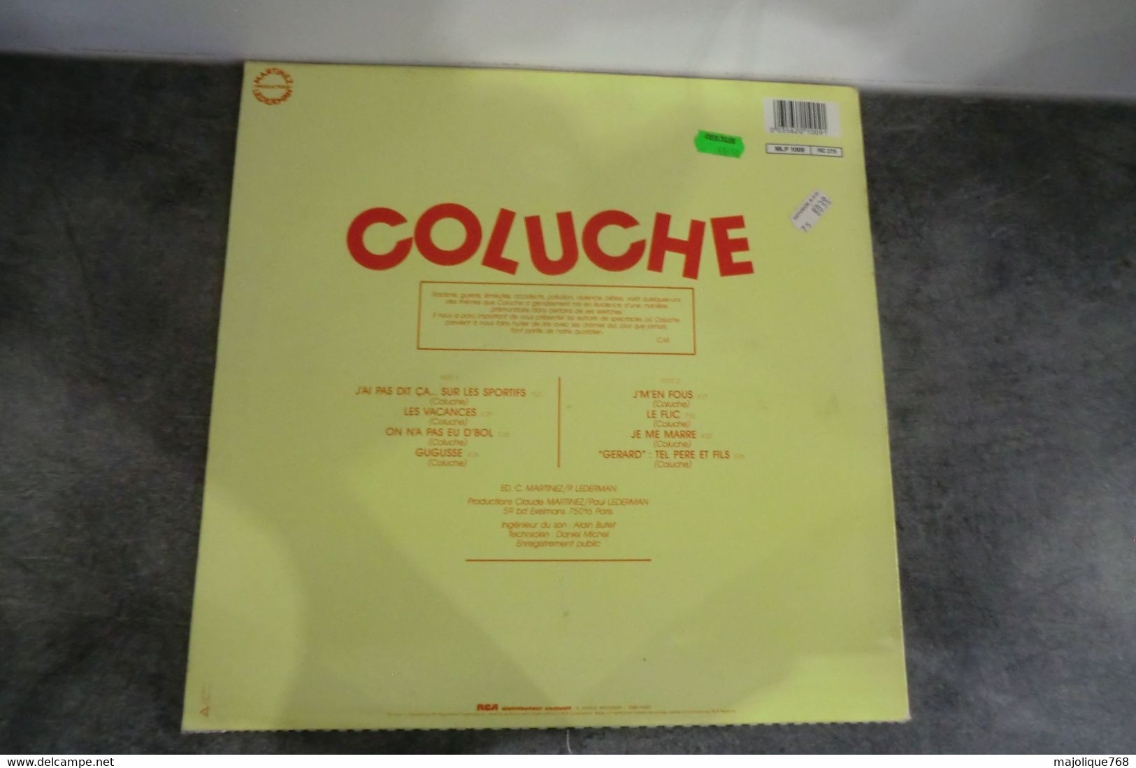 Disque De Coluche - Edition Speciale ! -  Martinez Lederman Productions ‎– MLP 1009 - France 1985 - - Humour, Cabaret