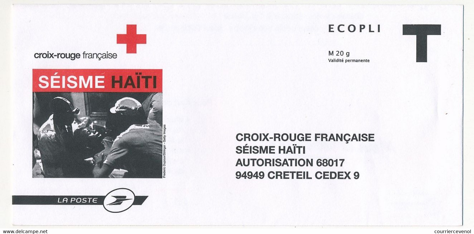 Enveloppe T écopli - Croix Rouge Française - Séisme D'Haiti - Karten/Antwortumschläge T