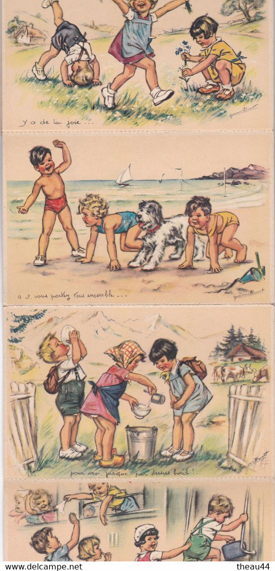 ¤¤  -   Illustrateur " Germaine BOURET "  -  10 Cartes Du Carnet National Des Colonies De Vacances   -  ¤¤ - Bouret, Germaine