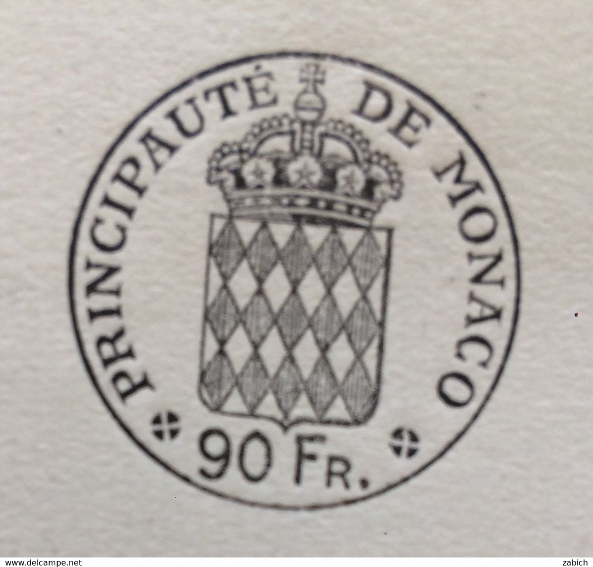 FISCAUX DE MONACO PAPIER TIMBRE 1950  BLASON 90 FR   Filigrane RAINIER III - Fiscaux