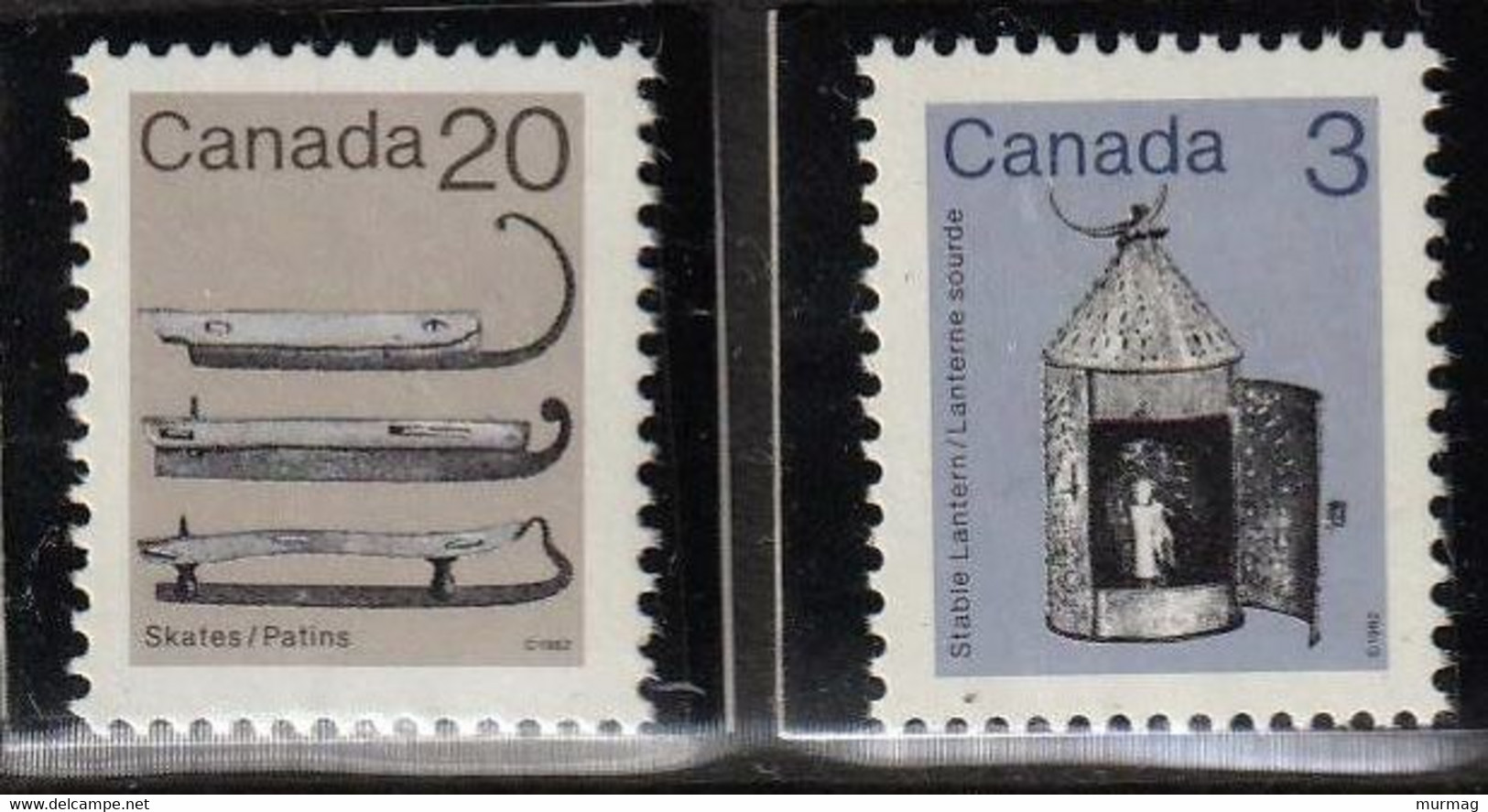 CANADA - Outils, Seau, Foëne - Patins Et Lanterne Sourde - 1982 - Andere & Zonder Classificatie