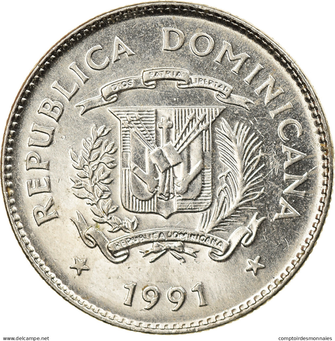 Monnaie, Dominican Republic, 10 Centavos, 1991, SUP, Nickel Clad Steel, KM:70 - Dominikanische Rep.