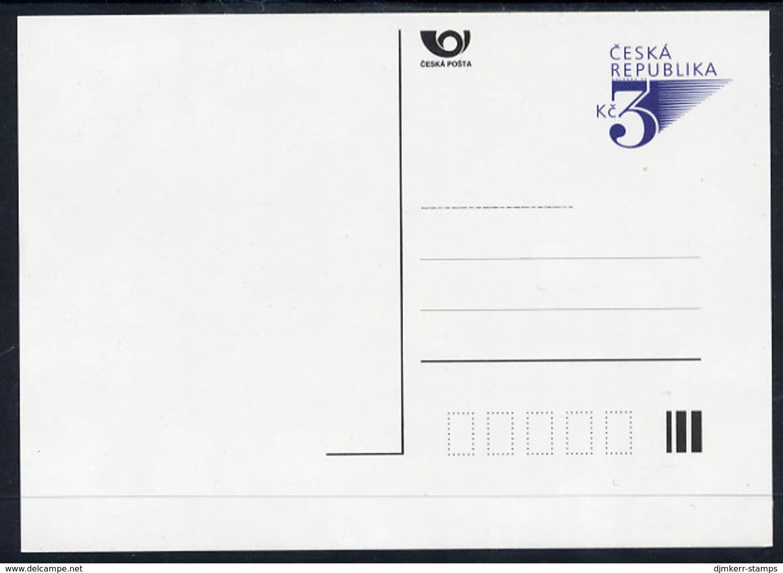 CZECH REPUBLIC 1996 3 Kc. Defiinitive Postcard, Unused.  Michel P19 - Ansichtskarten