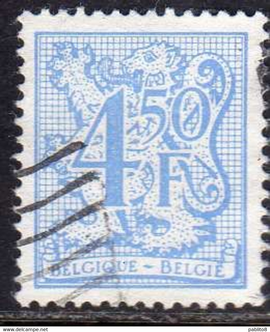 BELGIQUE BELGIE BELGIO BELGIUM 1977 HERALDIC LION FR 4 1/2f USED USATO OBLITERE' - 1977-1985 Chiffre Sur Lion