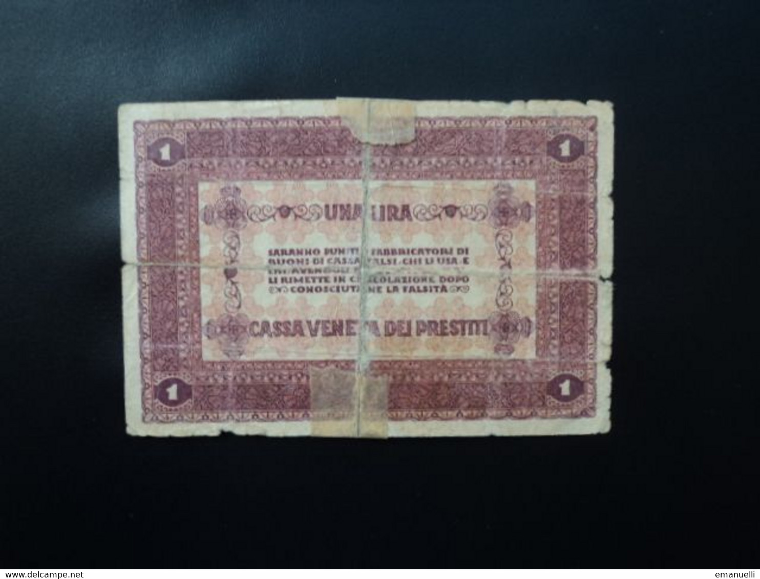 ITALIE : CASA VENETA DEI PRESTITI (occupation Autrichienne De La VÉNÉTIE) : 1 LIRA  2.1.1918  P M4 / CI OS4    AB * - Oostenrijkse Bezetting Van Venetië