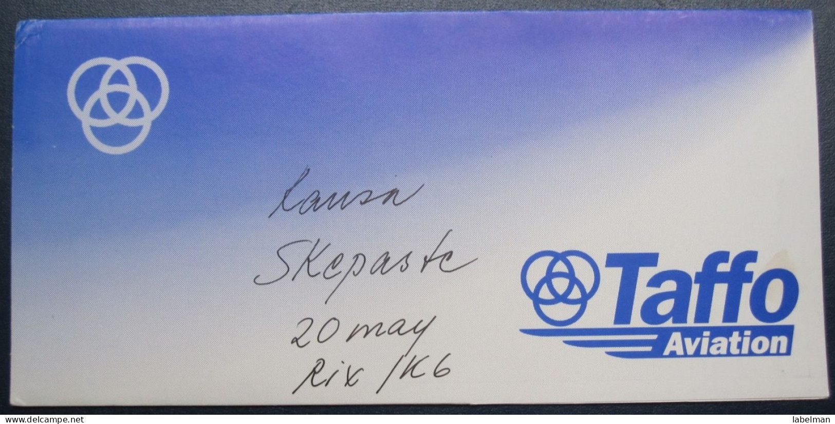 TAFFO AVIATION SWEDEN AIRWAYS AIRLINE TICKET HOLDER BOOKLET VIP TAG LUGGAGE BAGGAGE PLANE AIRCRAFT AIRPORT - Monde