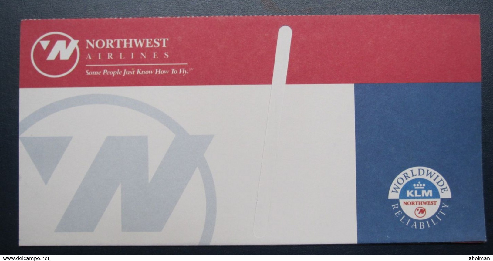 NORTHWEST KLM USA UNITED AVIATION AIRWAYS AIRLINE TICKET HOLDER BOOKLET VIP TAG LUGGAGE BAGGAGE PLANE AIRCRAFT AIRPORT - Mondo