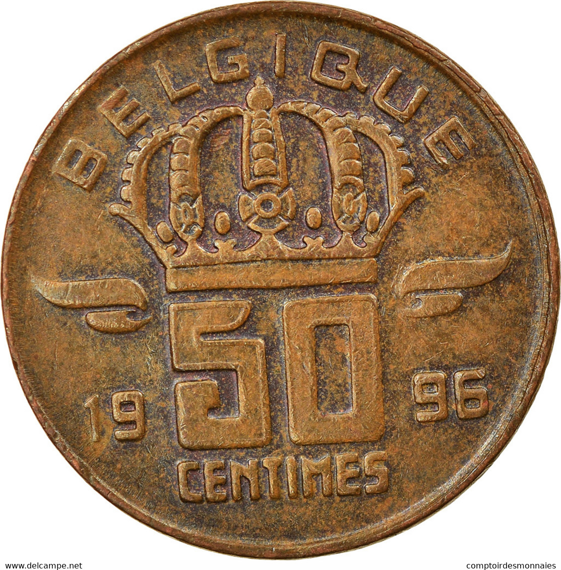 Monnaie, Belgique, Baudouin I, 50 Centimes, 1996, TB+, Bronze, KM:148.1 - 50 Cent