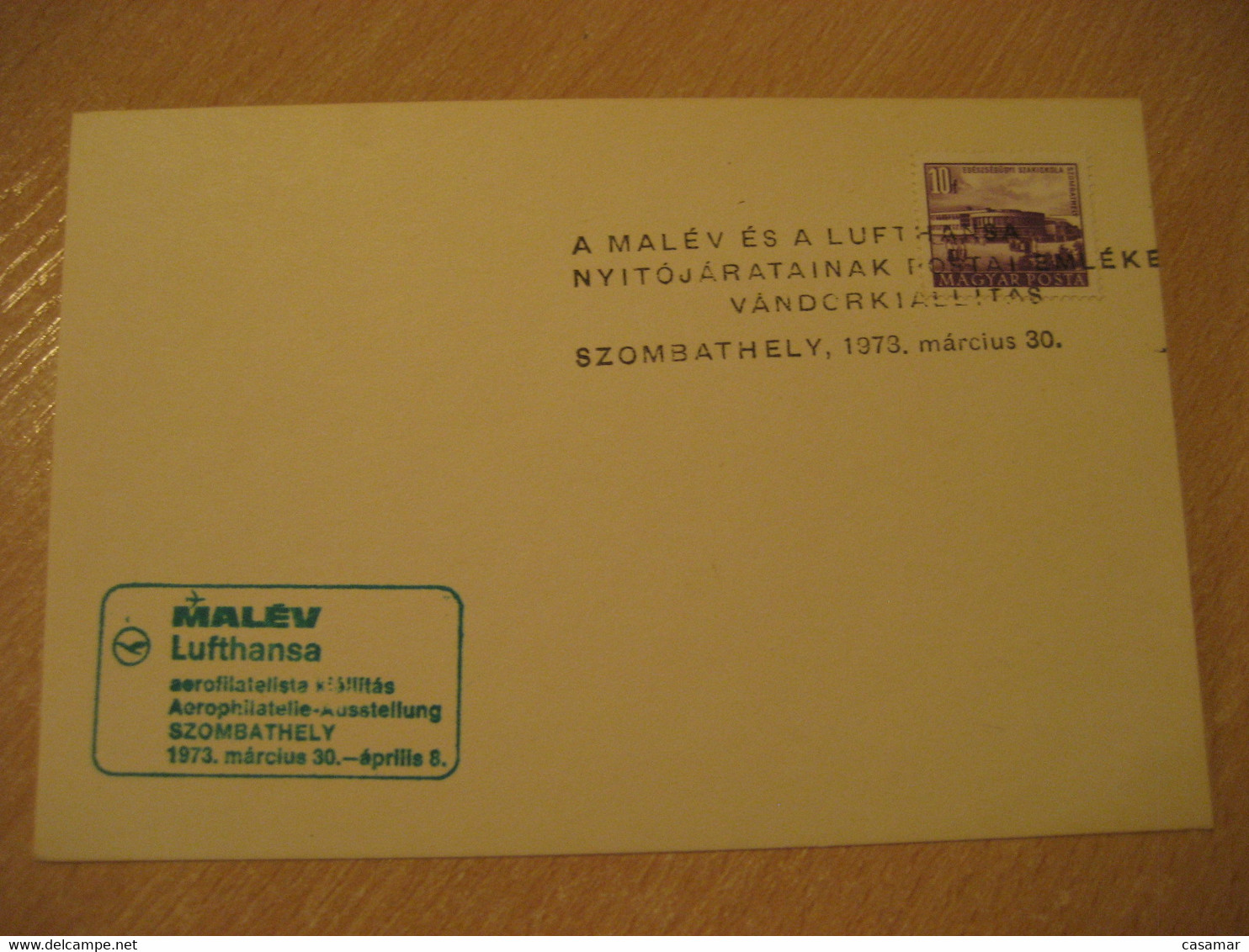 SZOMBATHELY 1973 Lufthansa - MALEV Airlines Airline Expo Air Phil Cancel Card HUNGARY - Covers & Documents