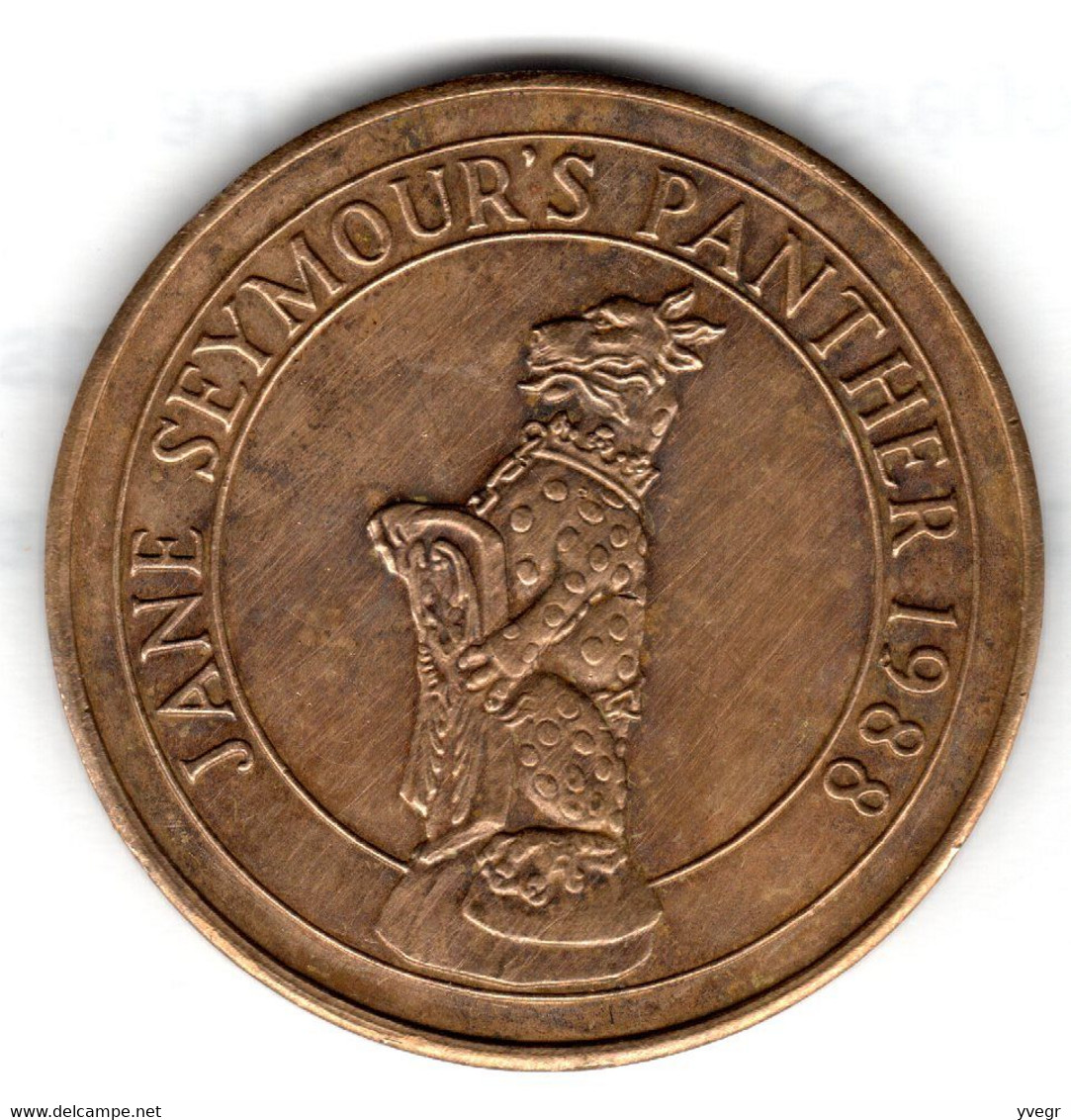 Angleterre - Médaille Touristique : WINDSOR CASTLE - Jane Seymour's Panther 1988 ( 40 Mm) Voir état - Adel