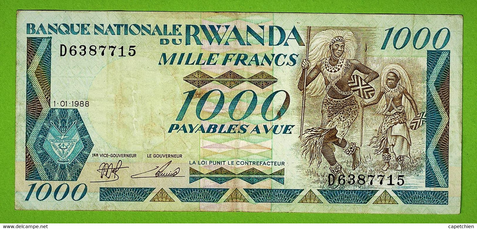 RWANDA / 1000 FRANCS / 01 JANVIER 1988 - Rwanda