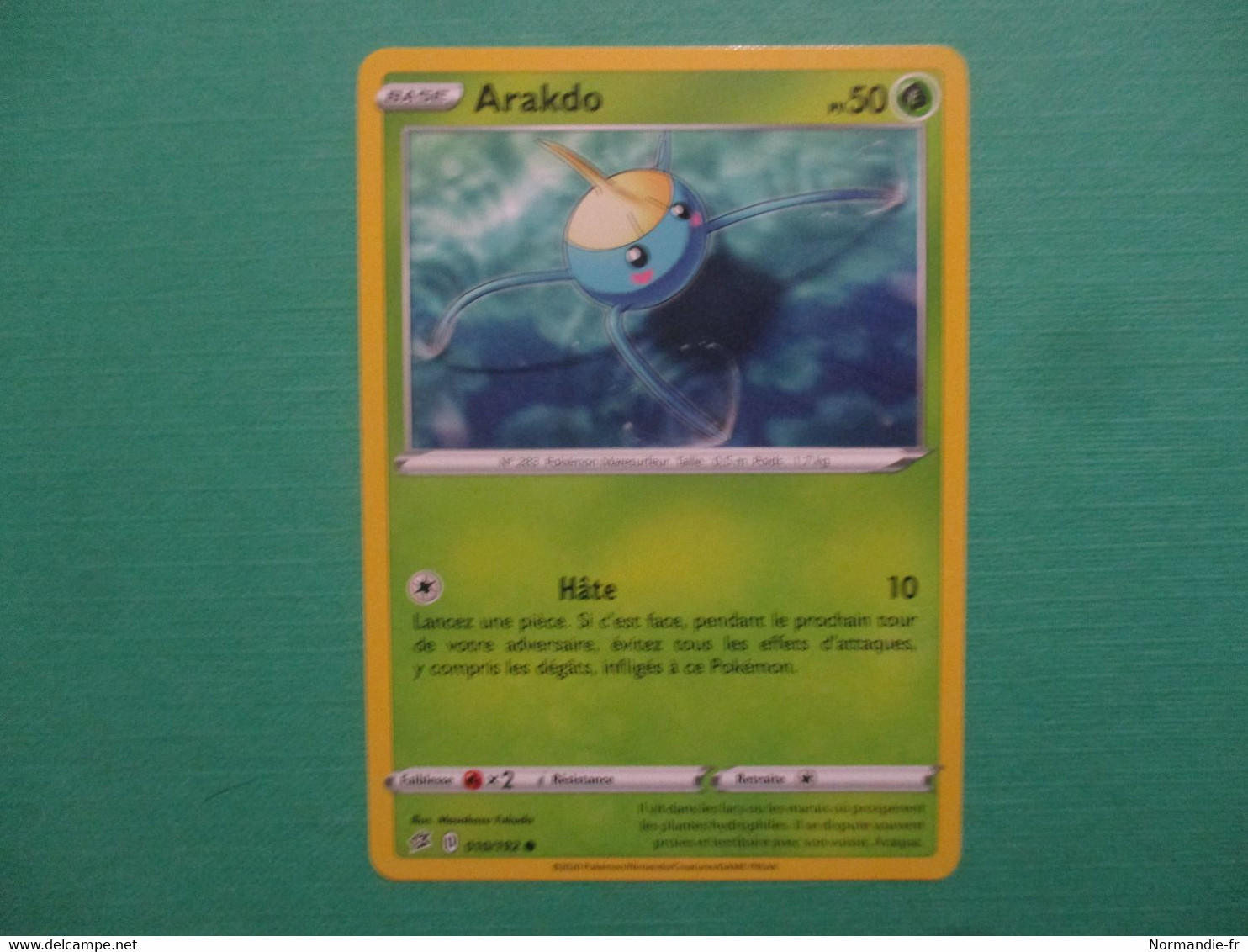 CARTE POKEMON ARAKDO 50PV 010/192 SÉRIE ÉPÉE ET BOUCLIER CLASH DES REBELLES 2020 VF COMME NEUVE - Sword & Shield