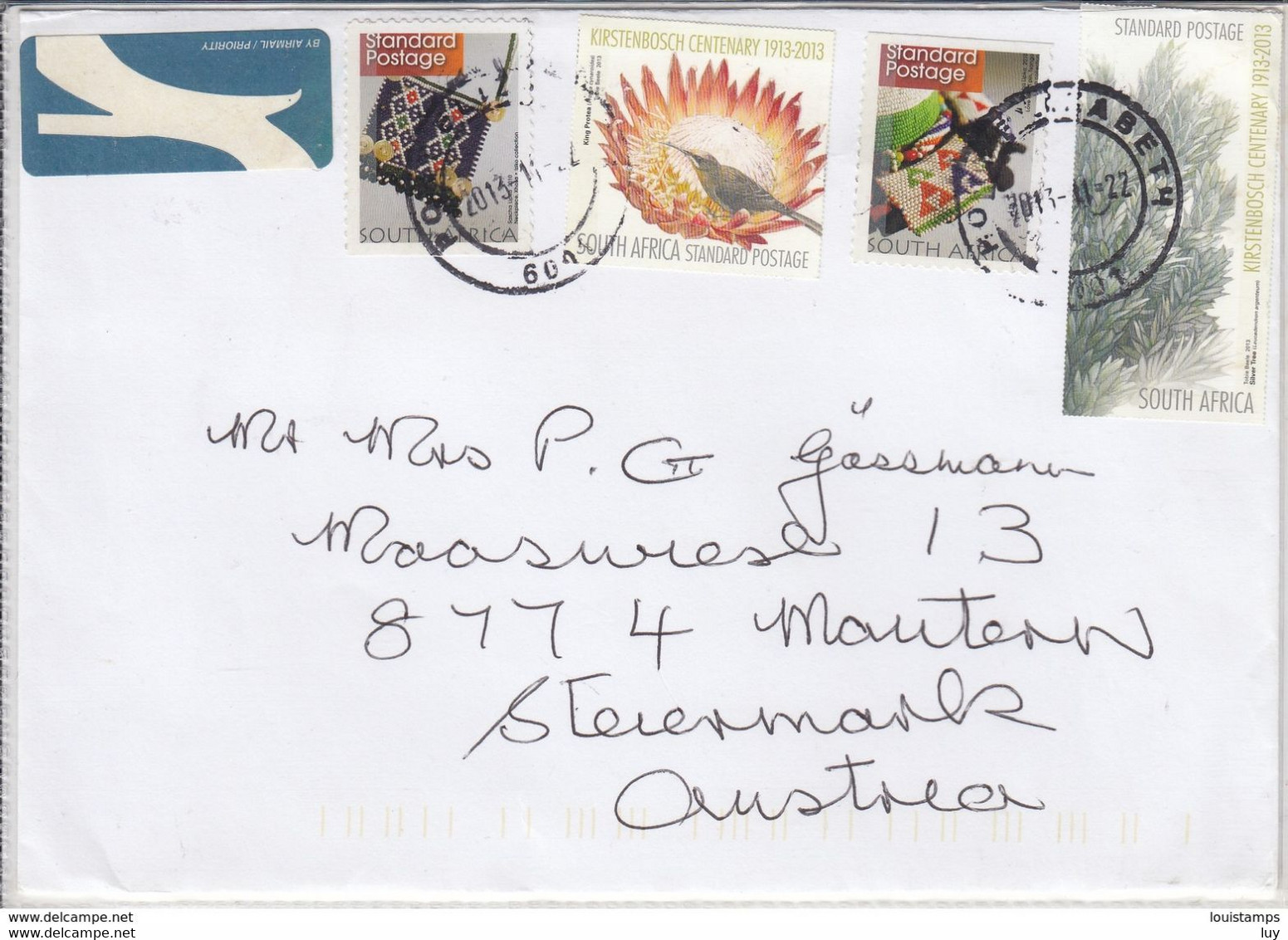 SOUTH AFRICA 2013 DIFFERENT STAMPS ON COVER, Used 2013 - Cartas & Documentos