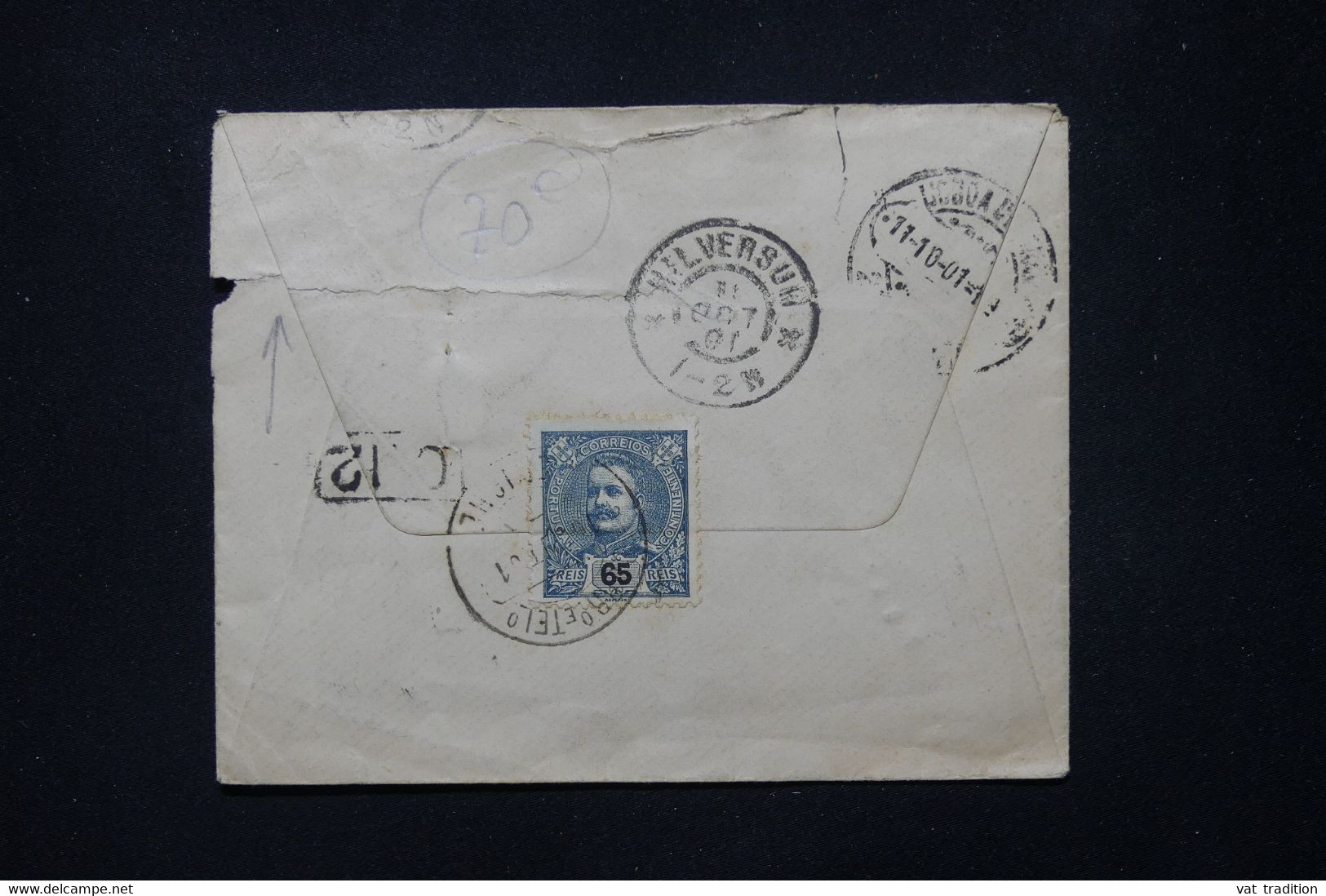 PORTUGAL - Enveloppe Pour Paul Krüger ( Président R.S.A. ) Aux Pays Bas En 1901, Affranchissement Au Verso - L 80130 - Cartas & Documentos