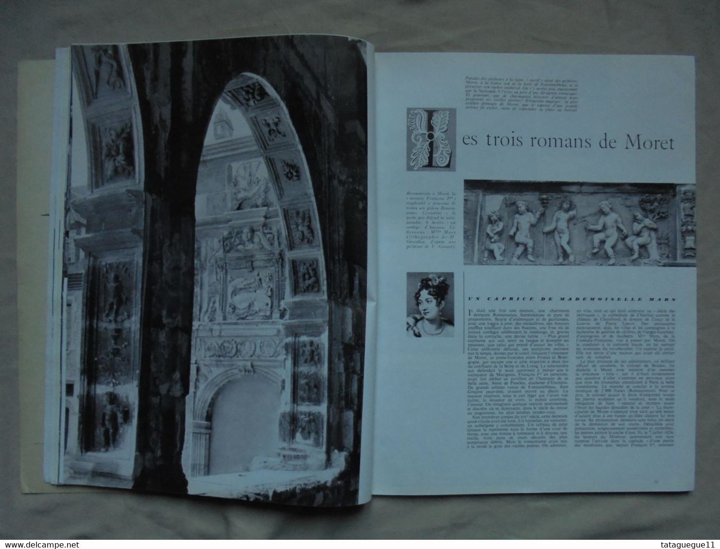 Ancien - Revue "Plaisir de France" Les trois romans de Moret Mai 1958