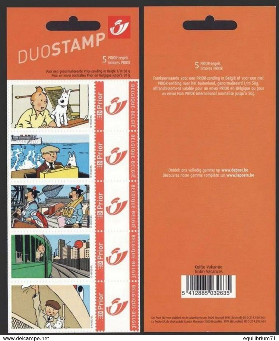 DUOSTAMP** / MYSTAMP**-  Tintin - Vacances  / Kuifje – Vakantie / Tim - Urlaub / (Hergé) - Philabédés