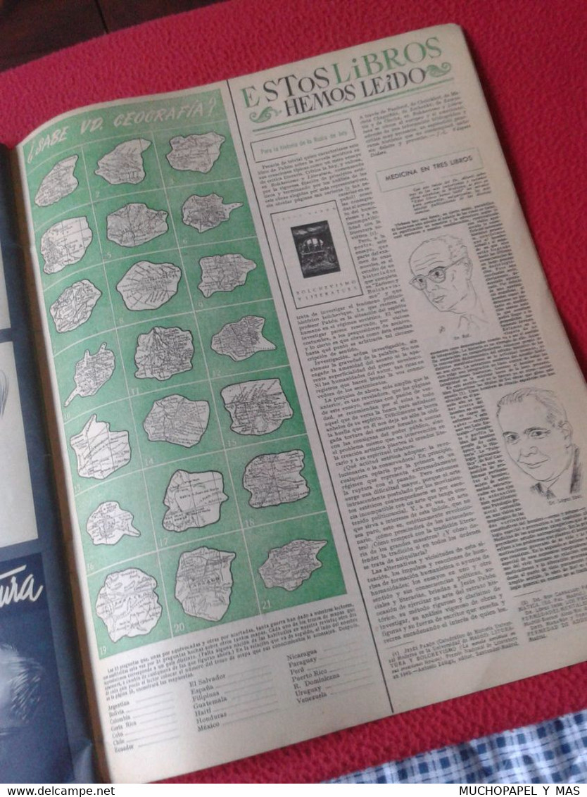 SPAIN ESPAGNE REVISTA MAGAZINE MUNDO HISPÁNICO AÑO III NÚM. 23 FEBRERO DE 1950, 60 PÁGINAS TOROS, ESTUDIANTINA CORTES...