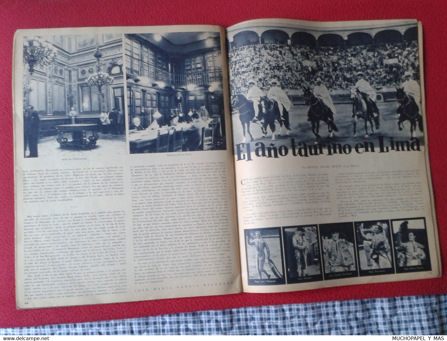 SPAIN ESPAGNE REVISTA MAGAZINE MUNDO HISPÁNICO AÑO III NÚM. 23 FEBRERO DE 1950, 60 PÁGINAS TOROS, ESTUDIANTINA CORTES...