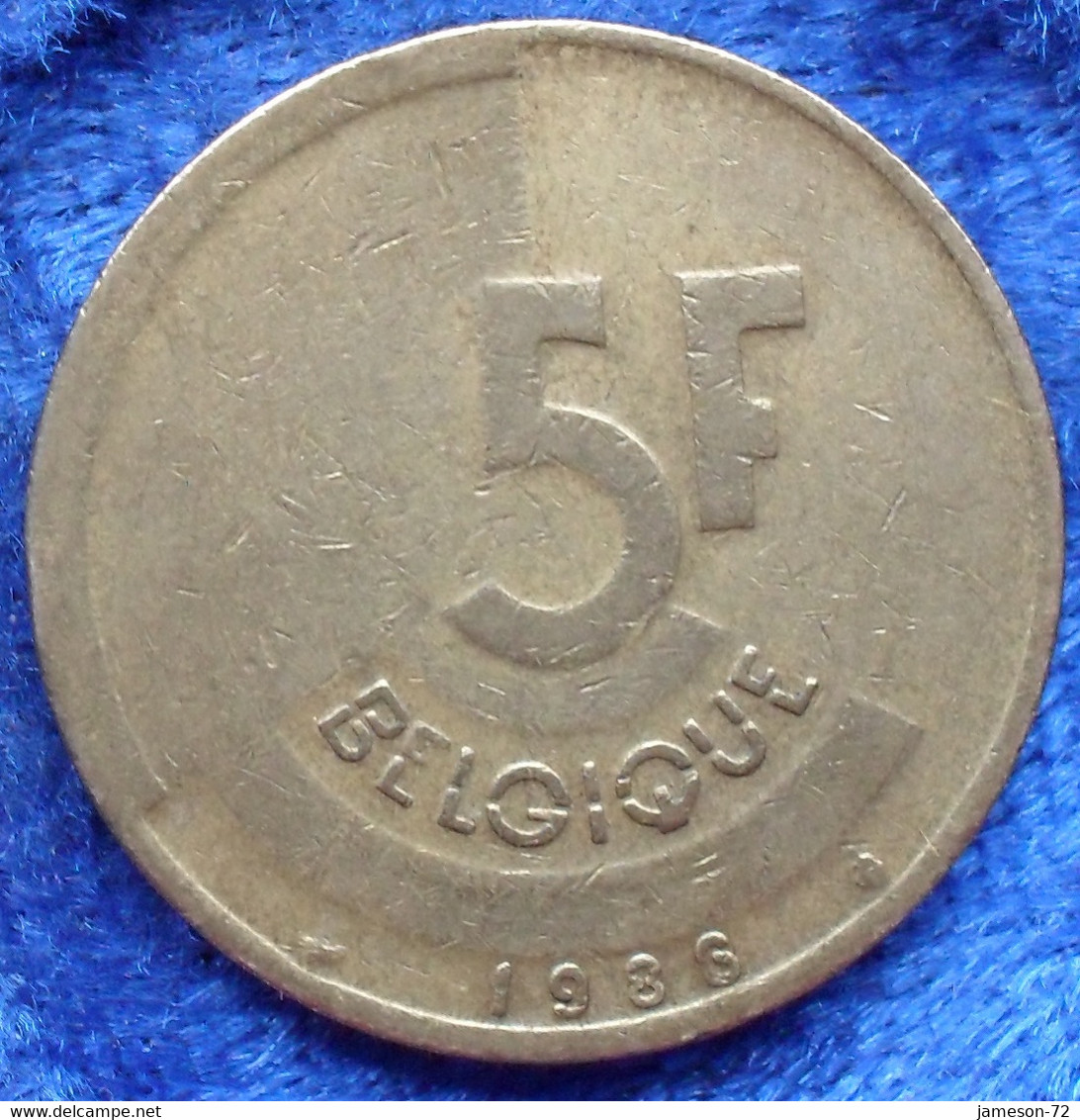 BELGIUM - 5 Francs 1986 French KM#163 Baudouin I (1951-1993) - Edelweiss Coins - Non Classés