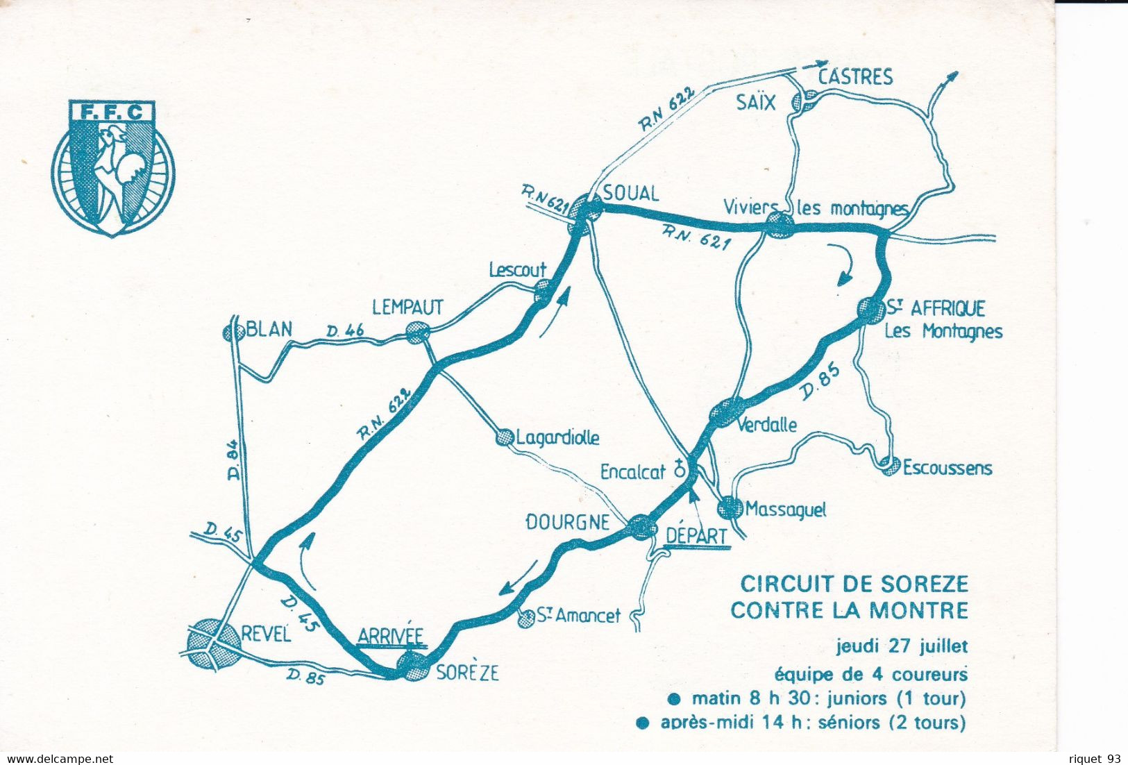 FFC - Championnats De France Amateurs Juillet 1978 - S.O. St-Amantais-Vallée Du Thoré (sur Carte Entier Postal) - Cycling