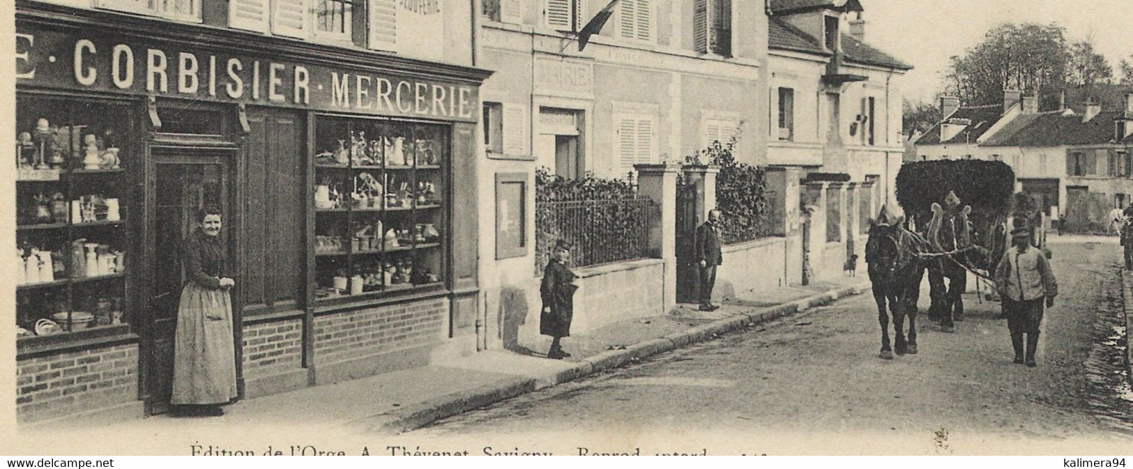 ESSONNE  /  MORSANG-sur-ORGE  ( En 1905 ) /  LA  MAIRIE  ET  LES  ECOLES  DES  GARCONS ( Mercerie CORBISIER , Calèche ) - Morsang Sur Orge