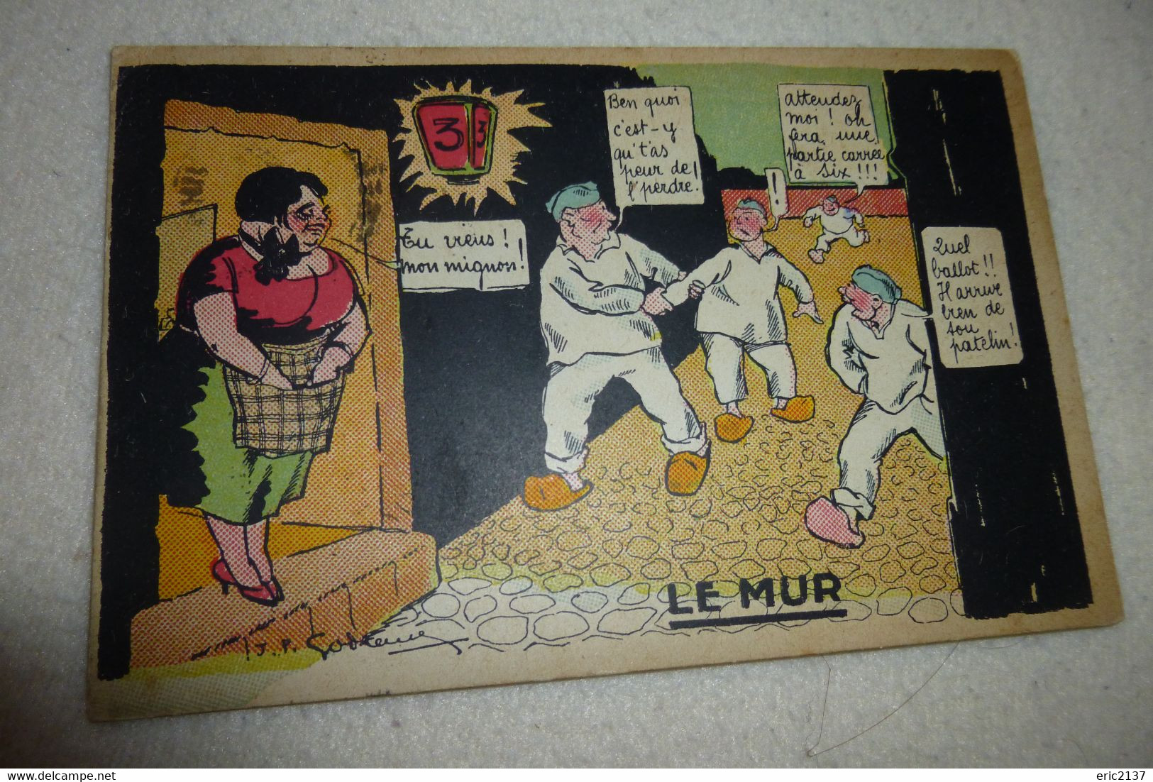 BELLE ILLUSTRATION HUMORISTIQUE MILITARIA ....COLL GARDE A VOUS....LE MUR - Soverein