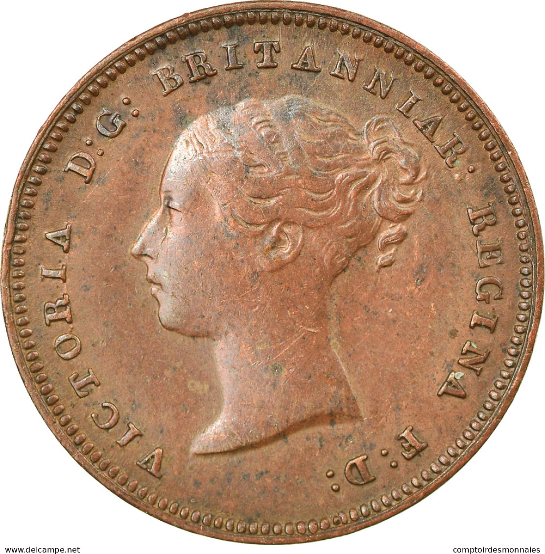 Monnaie, Grande-Bretagne, Victoria, 1/2 Farthing, 1843, Londres, TTB+, Cuivre - Other & Unclassified