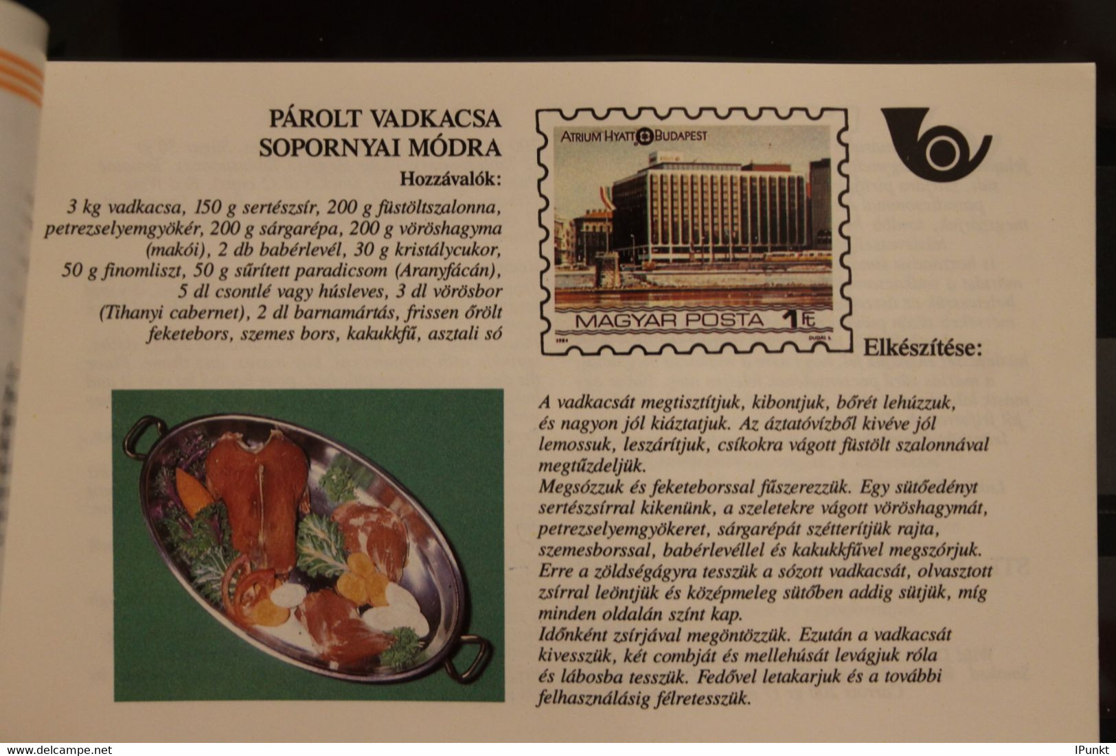 Ungarn; Markenheft Enten, 1988; Mit 2 MH-Blättern Und Kochrezepten; Marken Mit Überdruck (Nominale Geändert) - Markenheftchen