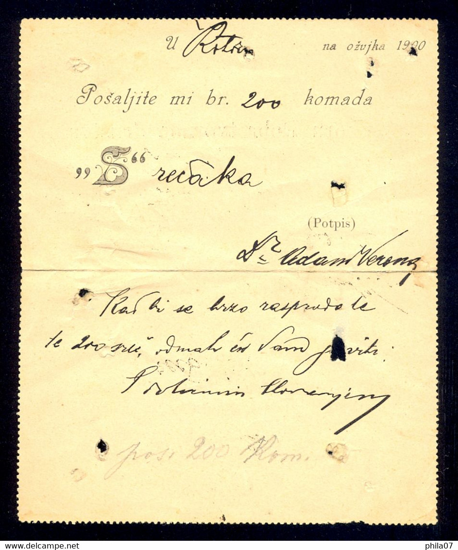 Hungary, Croatia - Closed Stationery Sent 09.03.1900. To Zadar By Ship LLOYD AUSTRIACO LXII. - Otros & Sin Clasificación