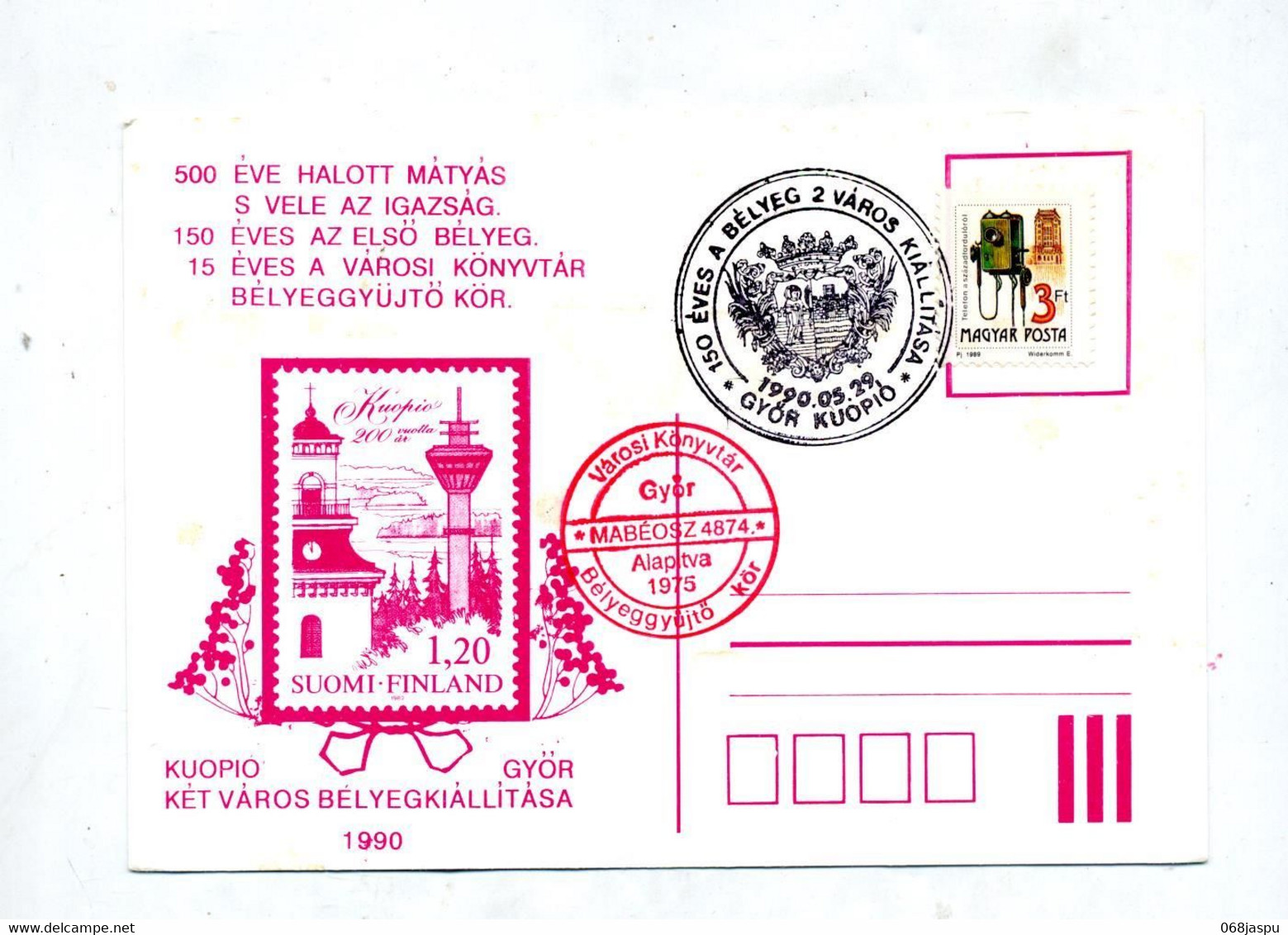 Lettre Cachet Gyor Kuopio 150 Ans Poste - Hojas Completas