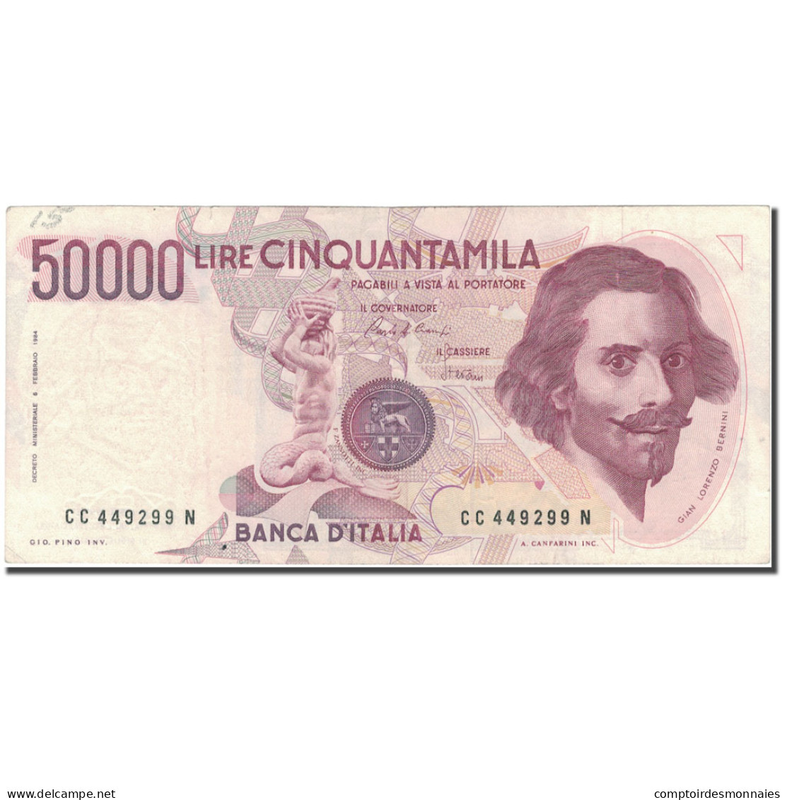 Billet, Italie, 50,000 Lire, 1984, 1984-02-06, KM:113a, TTB - 50000 Lire