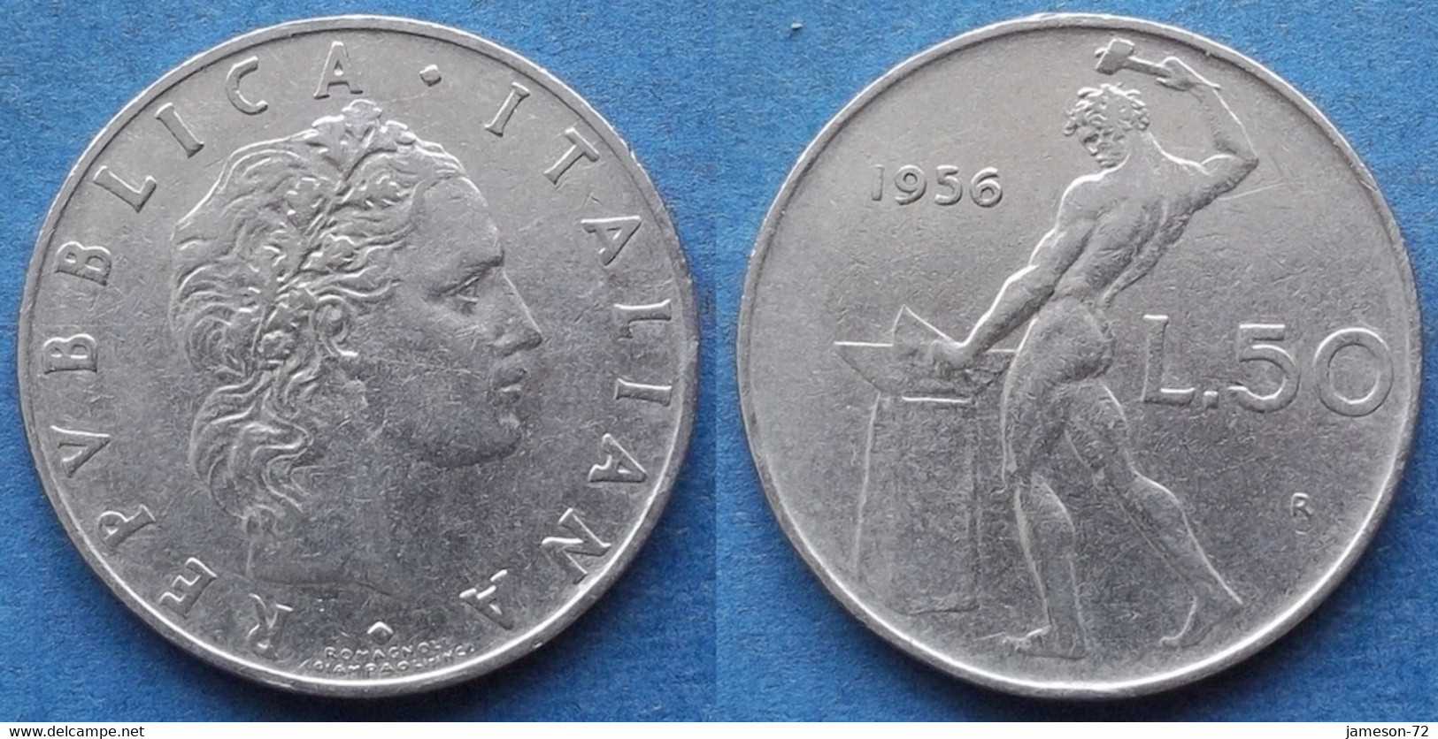 ITALY - 50 Lire 1956 R "Vulcan" KM# 95.1 Republic (1946-2001) - Edelweiss Coins - Otros & Sin Clasificación