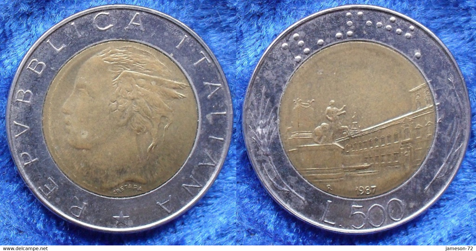 ITALY - 500 Lire 1987 R KM# 111 Bi-metallic - Edelweiss Coins - Sonstige & Ohne Zuordnung