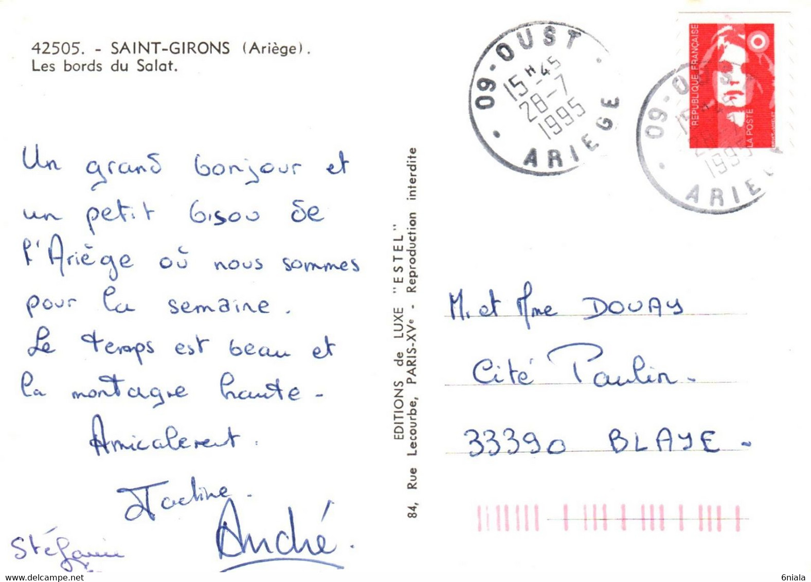 5104 Carte Postale   SAINT GIRONS  Les Bords Du Salat        09 Ariège - Saint Girons