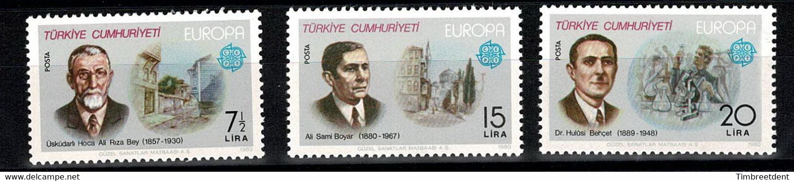 Turquie - 1980 - Europa - Personnages Célèbres - Sonstige & Ohne Zuordnung