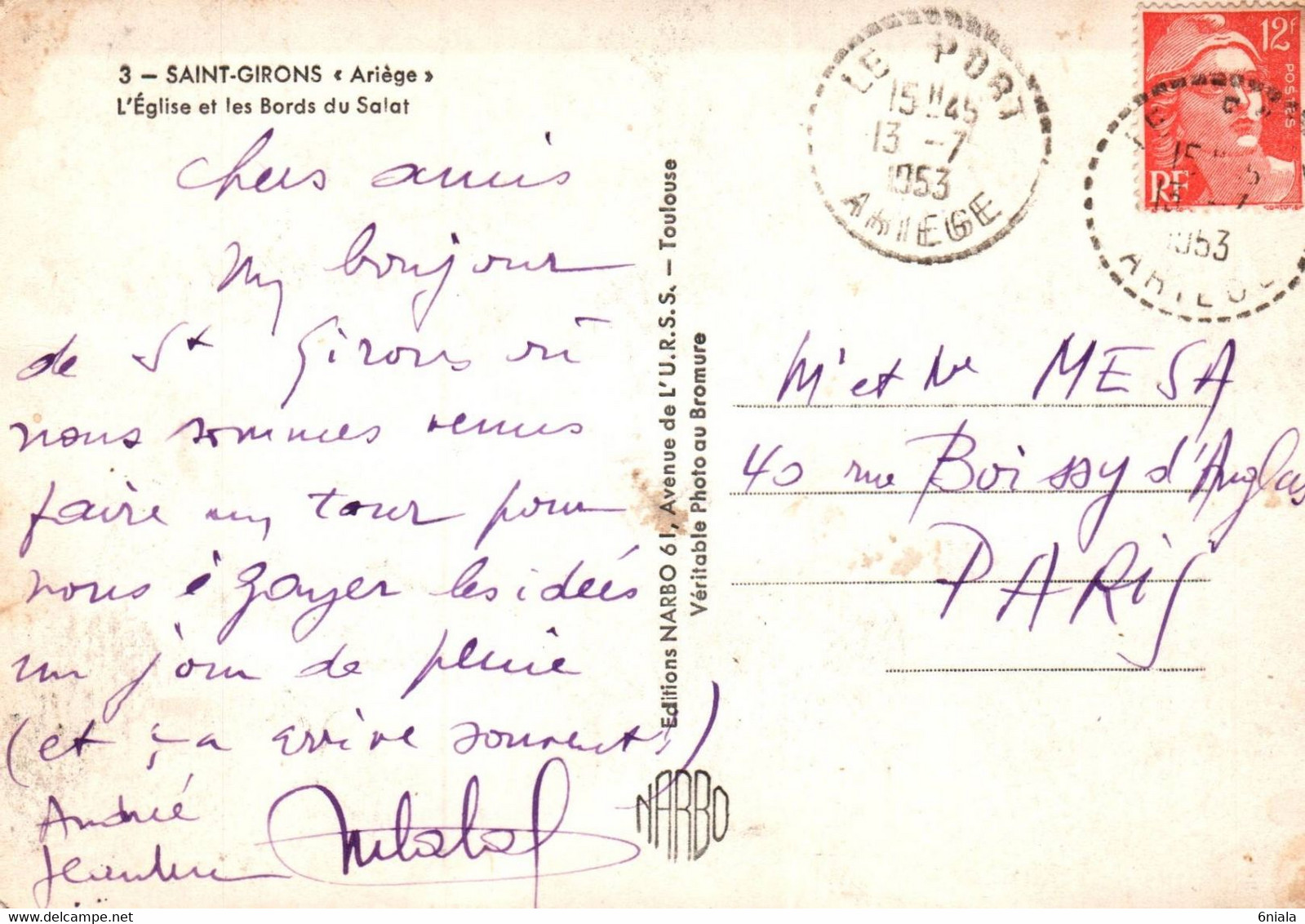 5131 Carte Postale  SAINT GIRONS  L'Eglise Et Les Bords Du  Salat     09 Ariège - Saint Girons