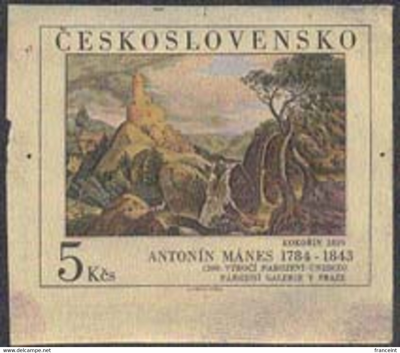 CZECHOSLOVAKIA (1984) Kokorin Castles. Die Proof In Color. Painting By Manes. Scott No 2538, Yvert No 2612. - Ensayos & Reimpresiones