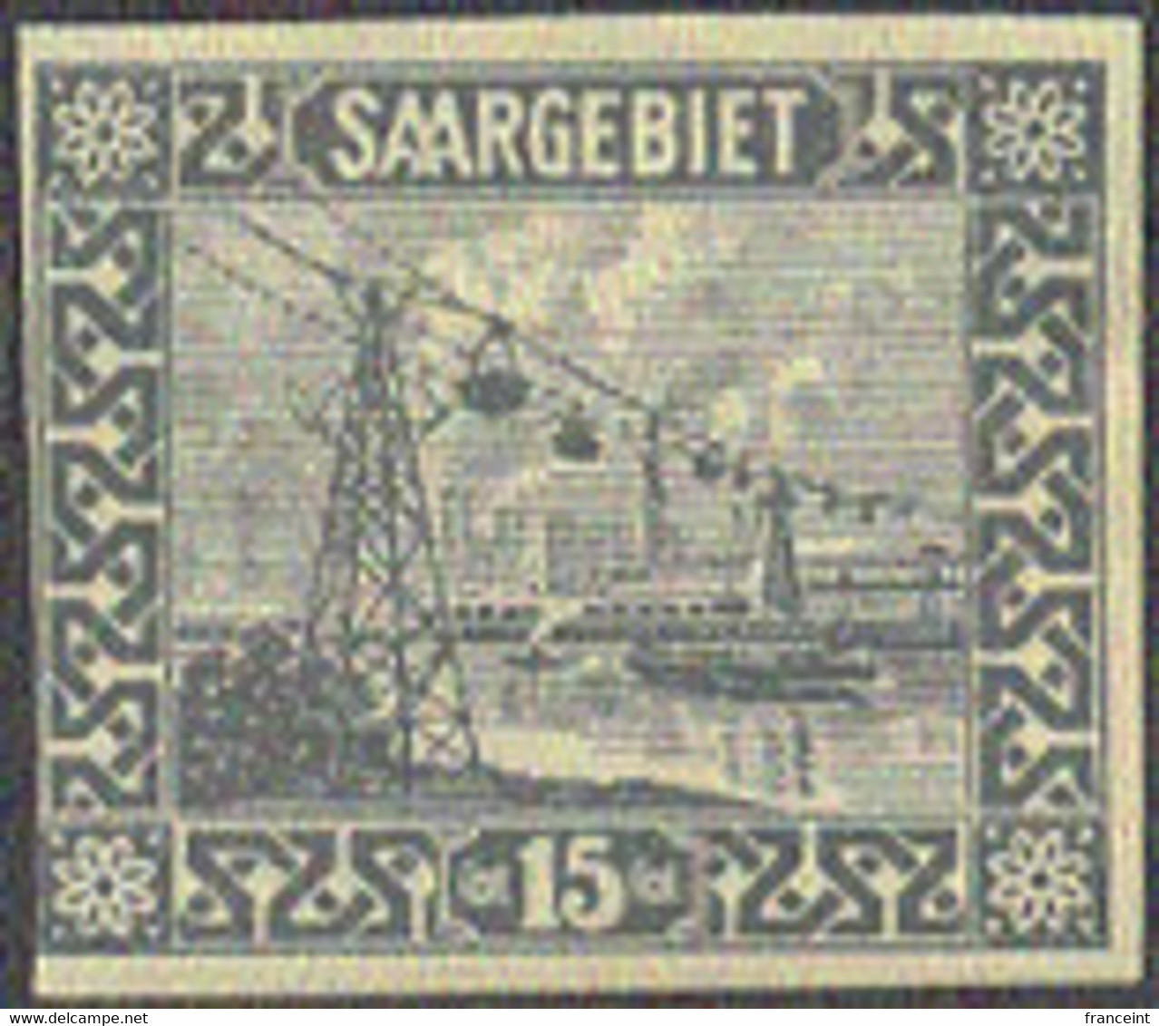 SAAR (1922) Cable Railway, Ferne. Die Proof In Unissued Colors. Signed NEY. Scott No 102, Yvert No 86. Hinged. - Other & Unclassified