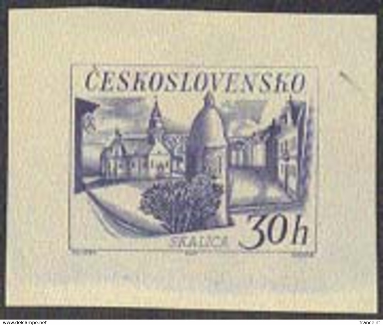 CZECHOSLOVAKIA (1967) Skalitz. Die Proof In Violet. Scott No 1485, Yvert No 1581. Czech Proofs Are Very Rare - Ensayos & Reimpresiones