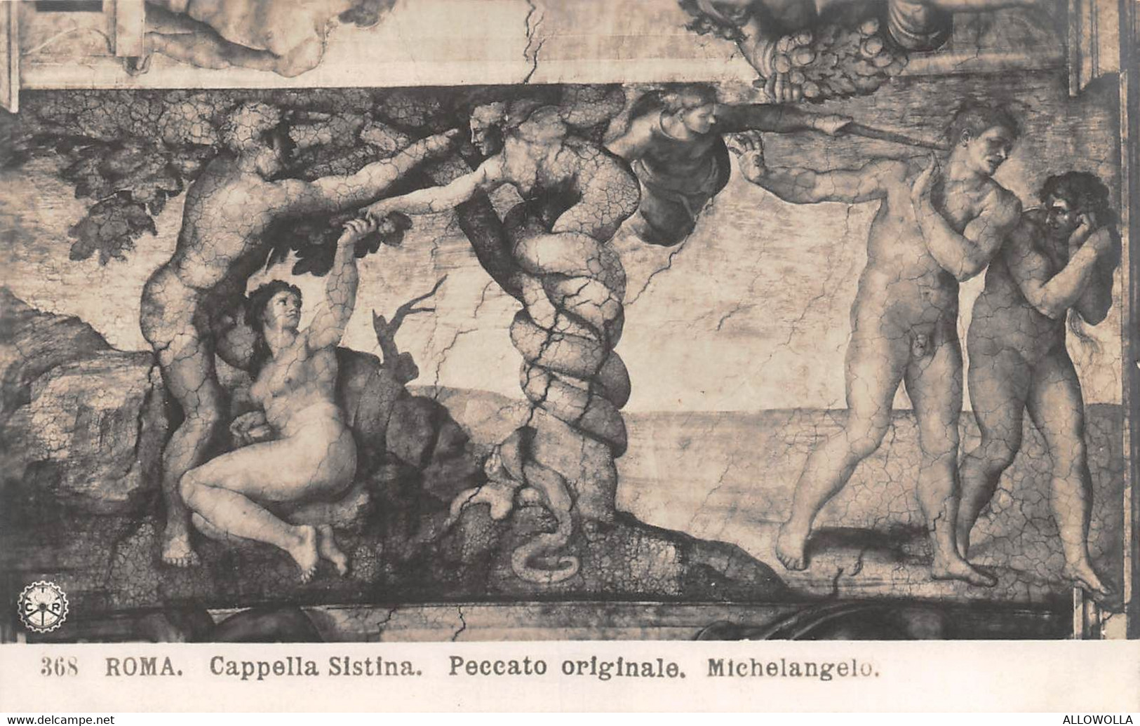 10940 "ROMA-CAPPELLA SISTINA-PECCATO ORIGINALE-MICHELANGELO" VERA FOTO-CART NON SPED - Musées