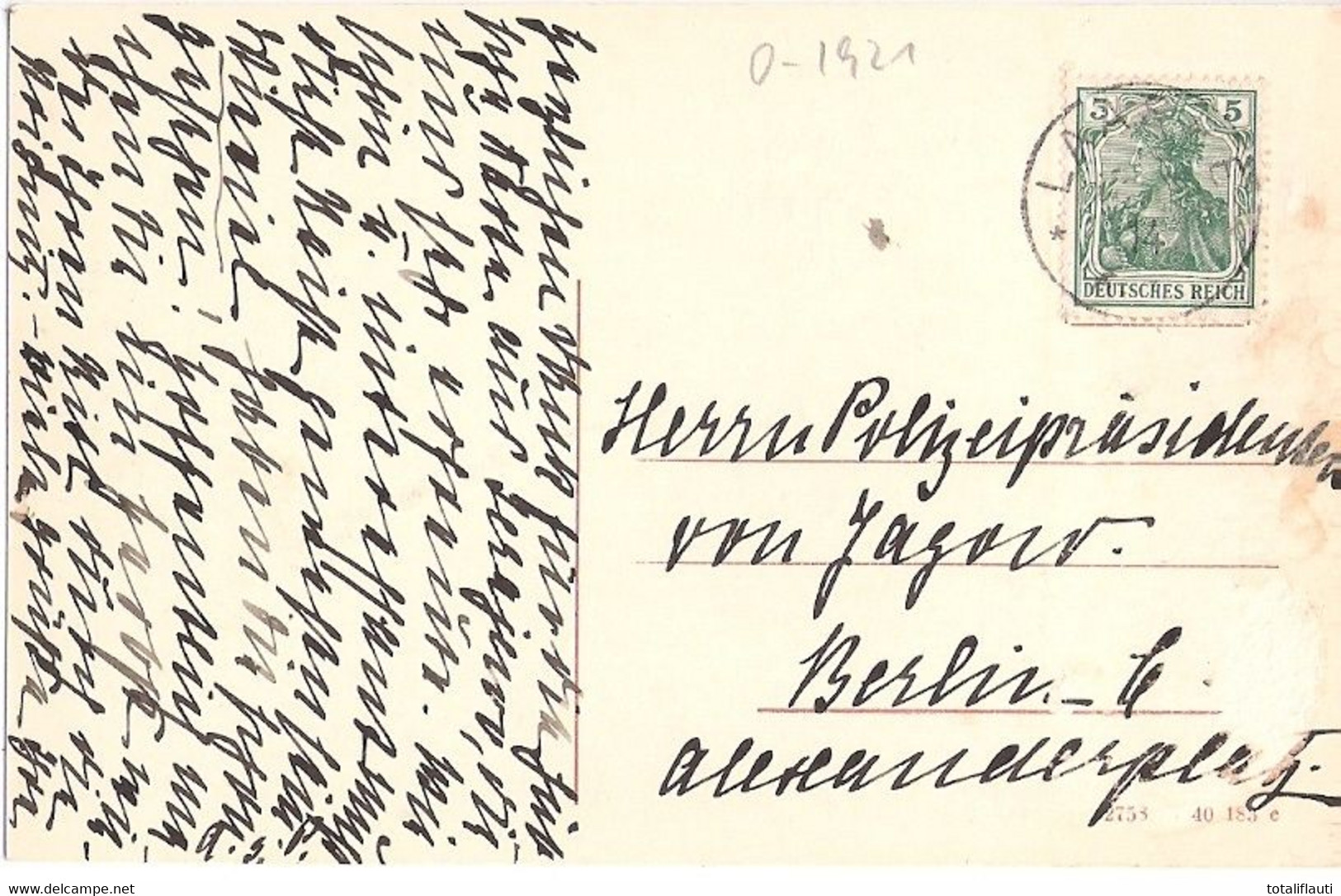 LAASKE Prignitz Schloß Autograph Besitzer Gans Edler Herr Zu Putlitz 1914 An Herrn Polizeipräsidenten Von Jagow Berlin - Putlitz