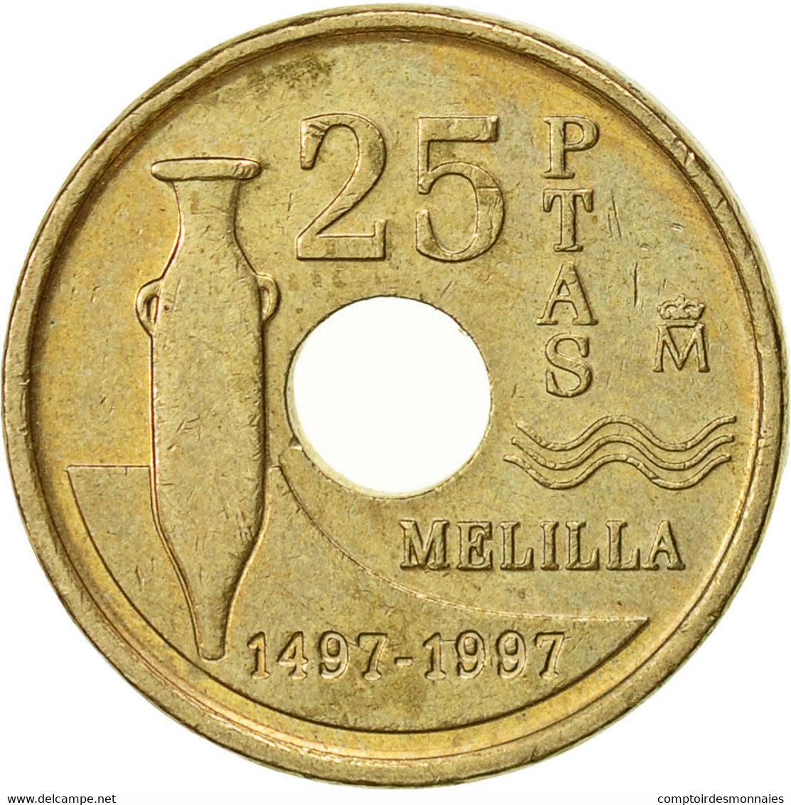 Espagne, Juan Carlos I, 25 Pesetas, 1997, Madrid, SUP, Aluminum-Bronze, KM:983 - 25 Peseta