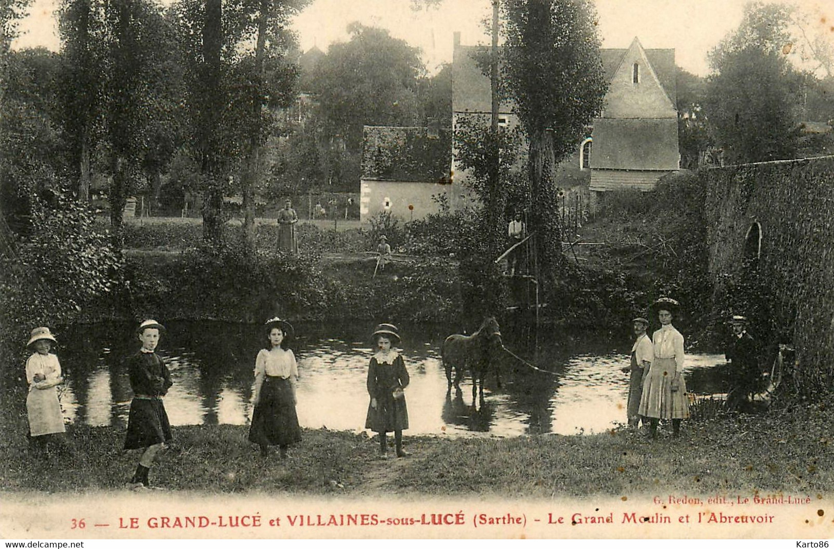 Le Grand Lucé Et Villaines Sous Lucé * Le Grand Moulin Et L'abreuvoir * Minoterie * Village - Le Grand Luce