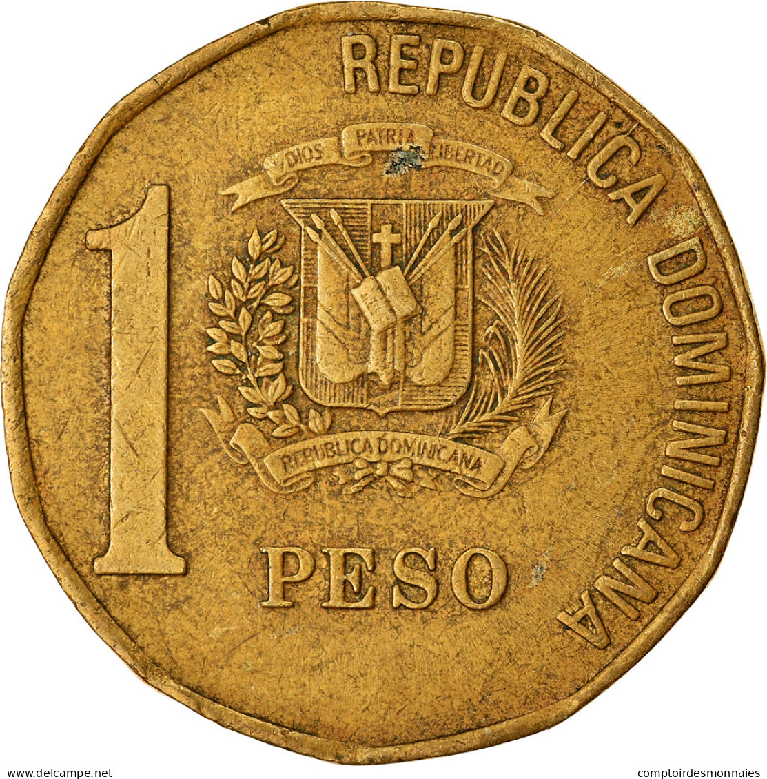 Monnaie, Dominican Republic, Peso, 2000, TTB, Laiton, KM:80.2 - Dominikanische Rep.